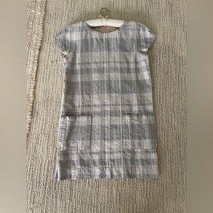 EILEEN FISHER Linen/Cotton cap-sleeve shift w/pockets and back zipper. Size M